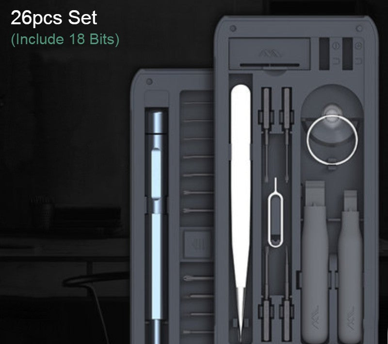 Frendorf | 30-in-1 Präzisions-Schraubendreher-Kit mit 45mm langen Schraubendrehereinsätzen, 28 verschiedenen Einsätzen, für Uhren, Kameras, Computer, Telefone, Spielzeug und mehr