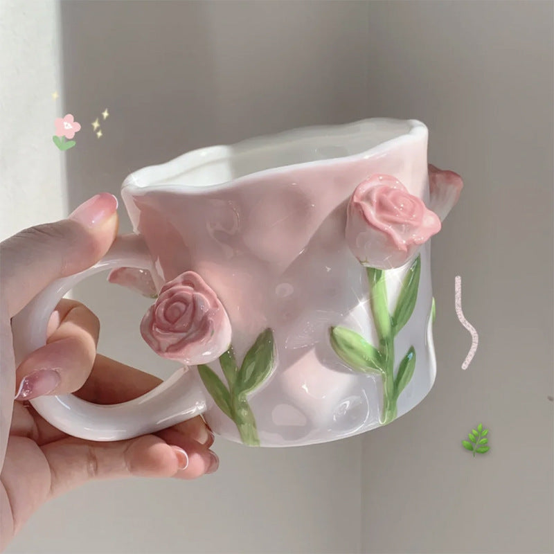 Frendorf 3D Floral Handbemalte Tasse