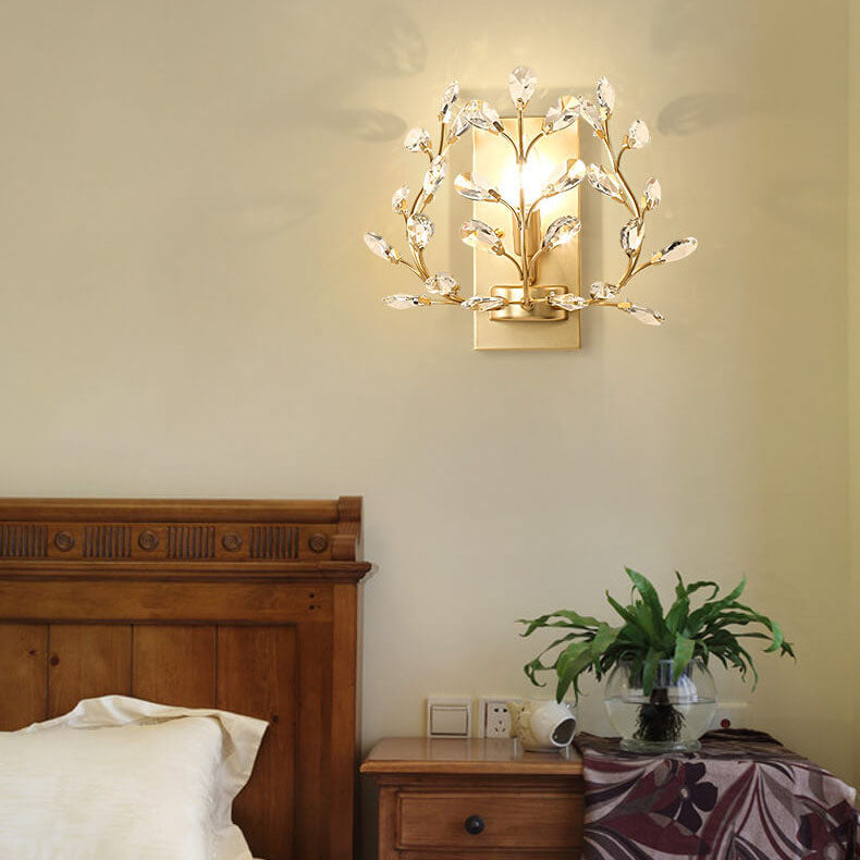 Frendorf | Luminis Wandleuchte | Luxus-Kristall-Design | Blattmotiv | 1-flammig & Modern