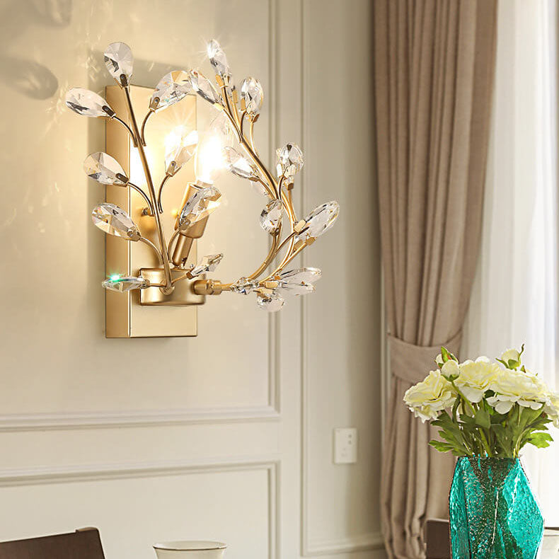 Frendorf | Luminis Wandleuchte | Luxus-Kristall-Design | Blattmotiv | 1-flammig & Modern