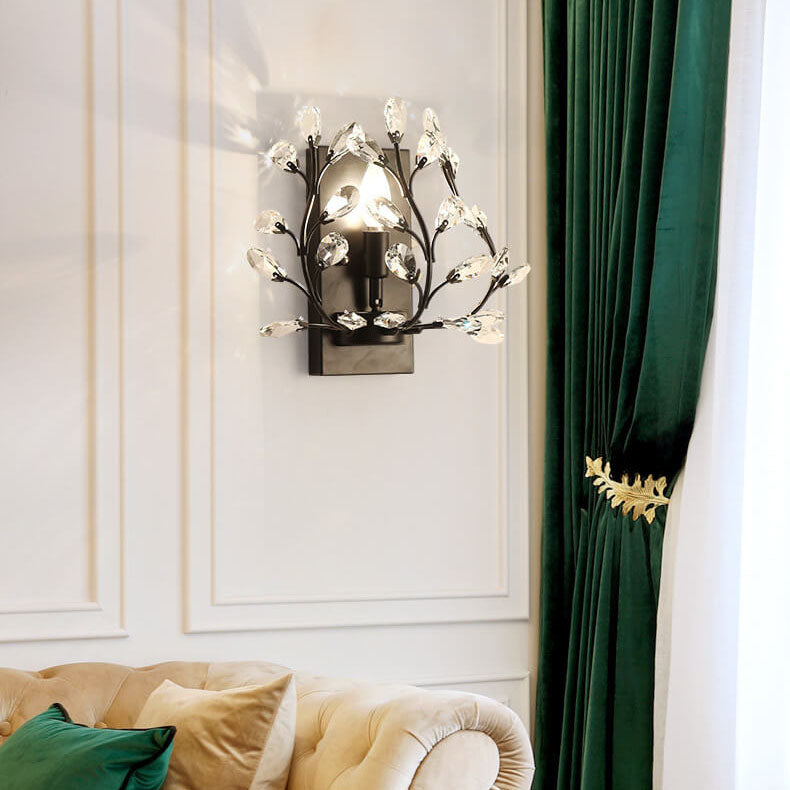 Frendorf | Luminis Wandleuchte | Luxus-Kristall-Design | Blattmotiv | 1-flammig & Modern