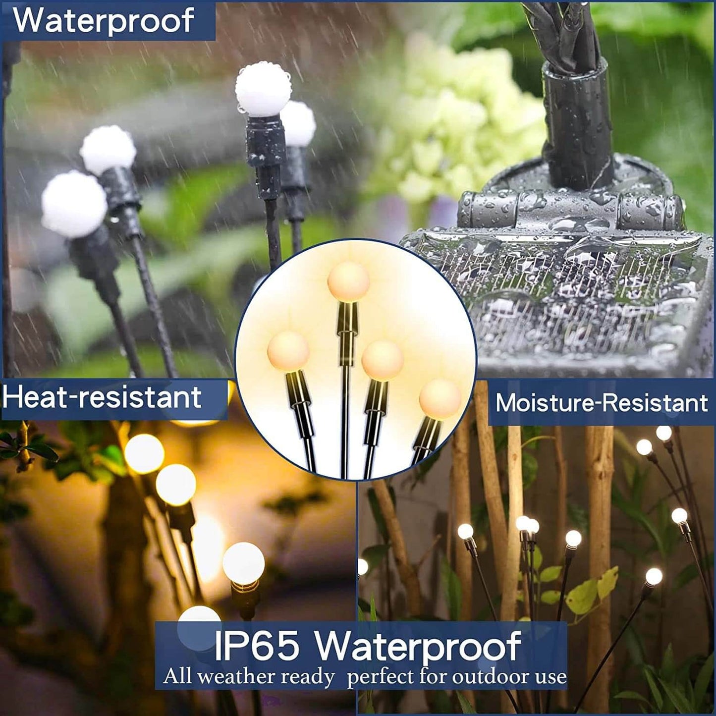 Moderne dekorative Solar Firefly wasserdichte ABS LED Rasen Einsatz Boden Outdoor Landschaft Beleuchtung