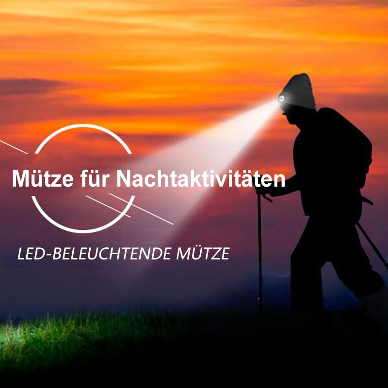 Frendorf | Abziehbar LED Stirnlampe Beanie Mütze