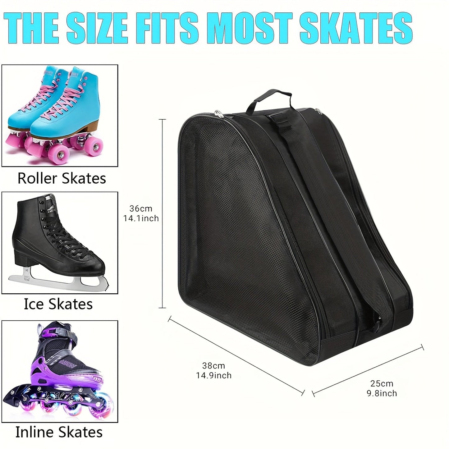 Frendorf | ProGlide Skatebag – Praktische Aufbewahrungstasche für alle Arten von Schlittschuhen