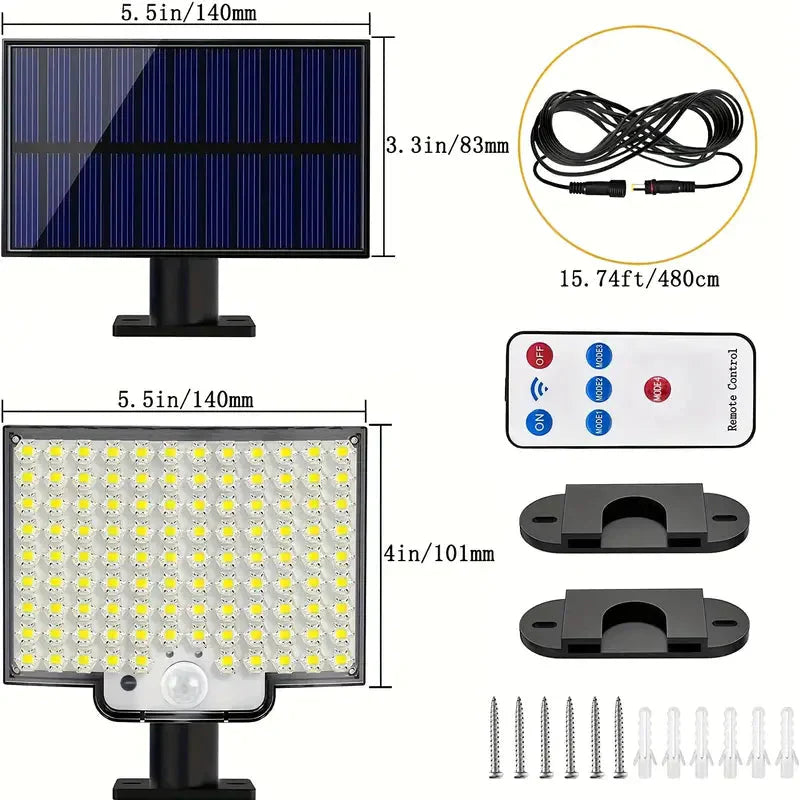 Frendorf | 106LED Super Bright Bewegungssensor Solar Power LED Garten Wandlicht
