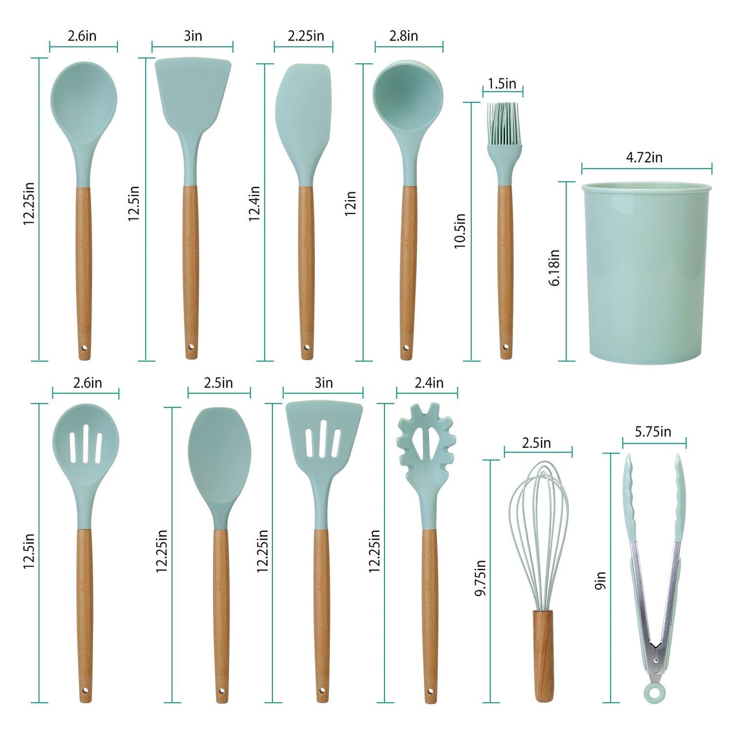 Frendorf | 11-Teilig: Silikon Kochgeschirr Set