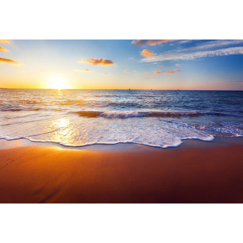 Frendorf | Blauwe en Bruine Noordse Muurschildering Behang Extra Groot Zeebodem en Lucht Wanddecoratie voor Accentmuur