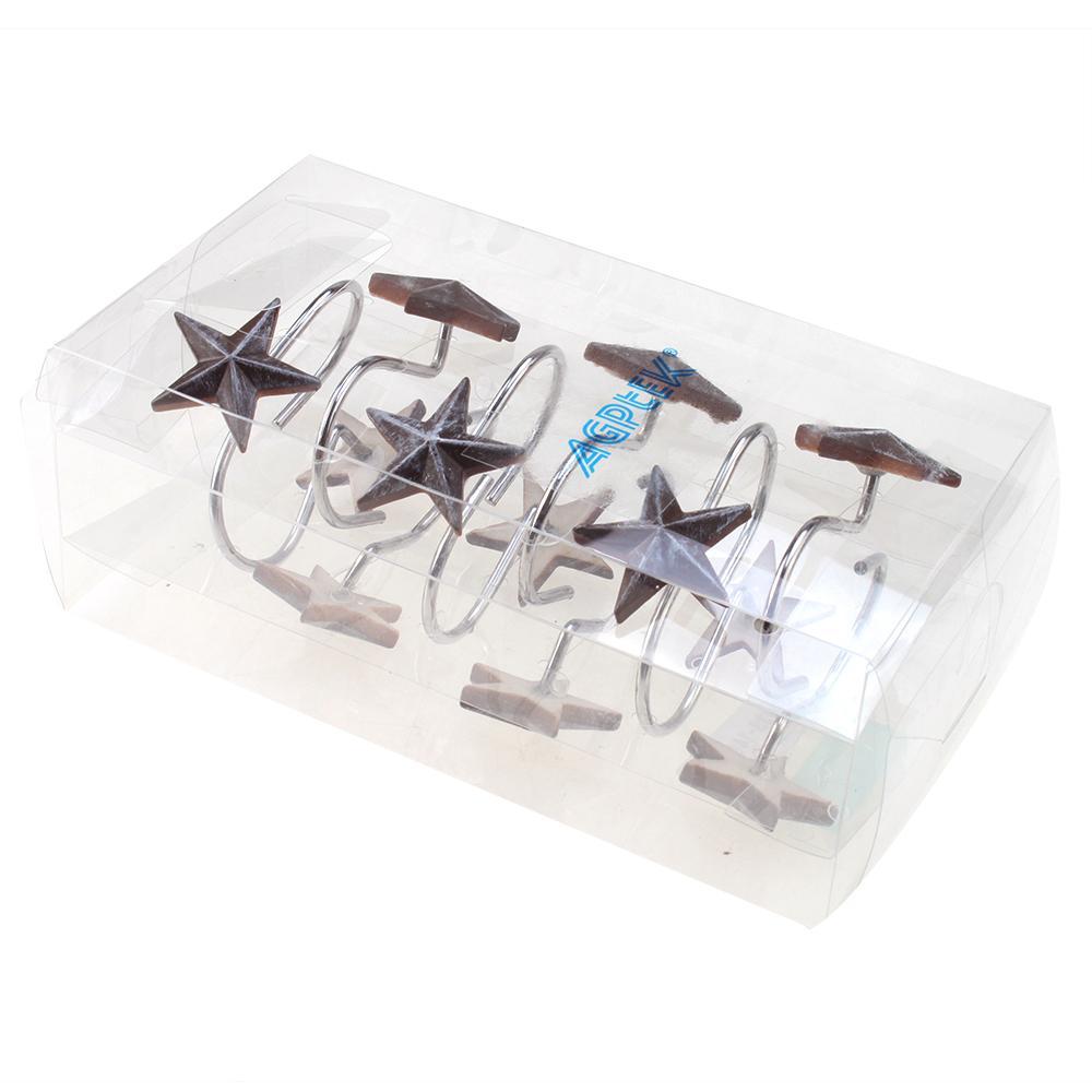 Frendorf | 12-Teile: Anti-Rost Stern Dekorative Duschvorhang Haken