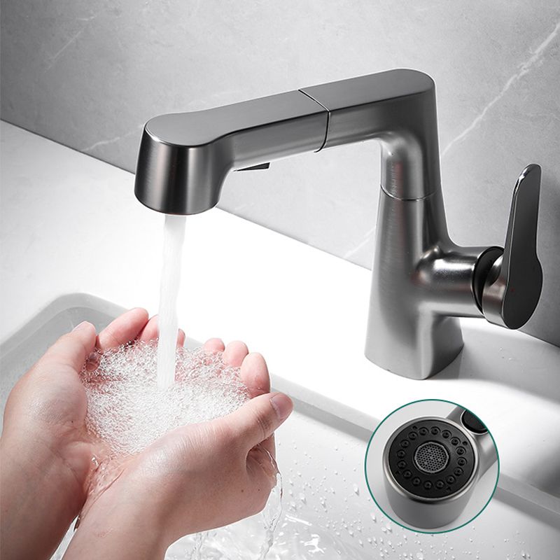 Frendorf | Ausziehbarer Vessel Wasserhahn Moderner Waschbecken Wasserhahn mit einem Hebelgriff