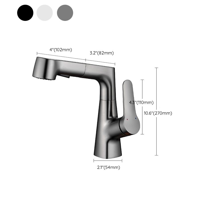 Frendorf | Ausziehbarer Vessel Wasserhahn Moderner Waschbecken Wasserhahn mit einem Hebelgriff