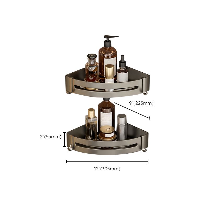 Frendorf | Zeitgemäßes Aluminium Badezimmer Zubehörset Graue Badablage