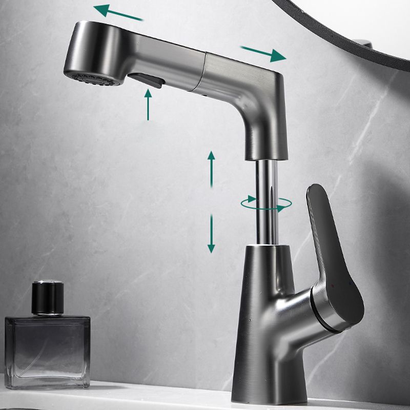 Frendorf | Ausziehbarer Vessel Wasserhahn Moderner Waschbecken Wasserhahn mit einem Hebelgriff
