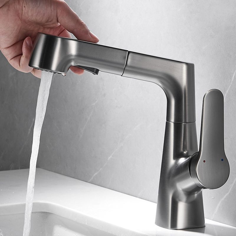 Frendorf | Ausziehbarer Vessel Wasserhahn Moderner Waschbecken Wasserhahn mit einem Hebelgriff