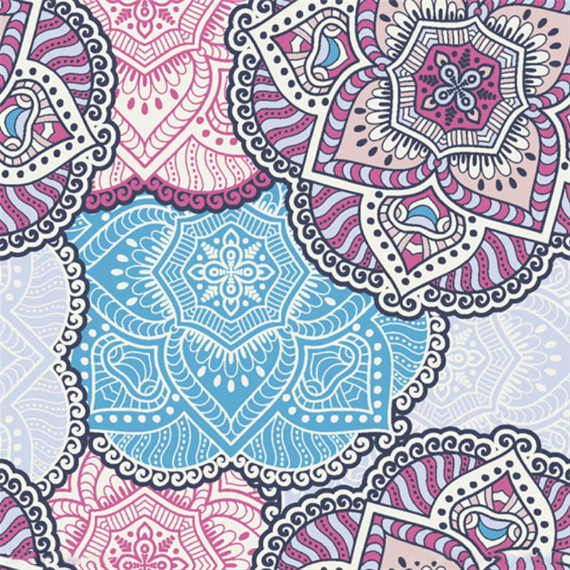 Frendorf | Bohemia Petals gemusterte Wandbilder Blau-Lila abstrakte Wandverkleidung für Zuhause