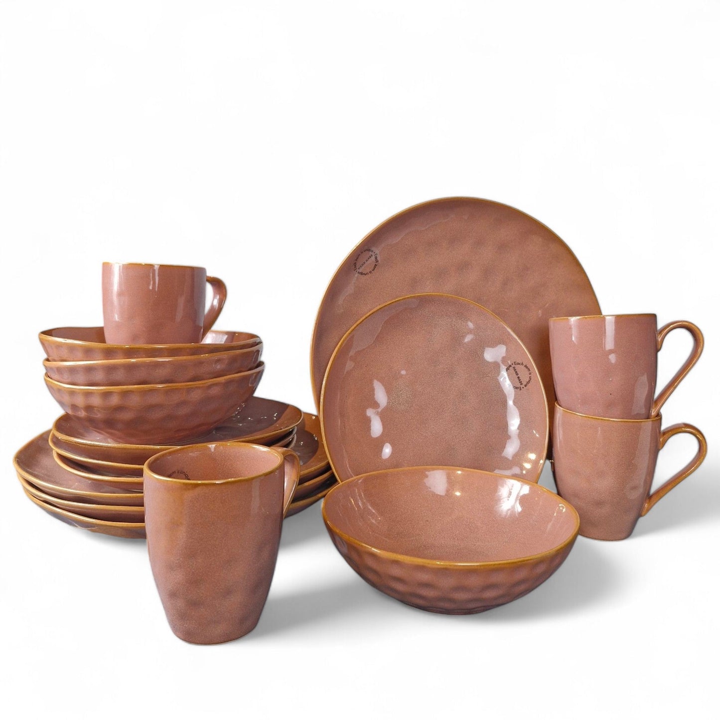 Frendorf | 21.5cm Wassertröpfchen Teller Pink - Eleganter Keramikteller mit Wassertröpfchen Design - Ideal zum Servieren von Vorspeisen, kleinen Mahlzeiten oder Desserts - Fügt Ihrer Geschirrkollektion einen Hauch von sanfter Farbe und Stil hinzu