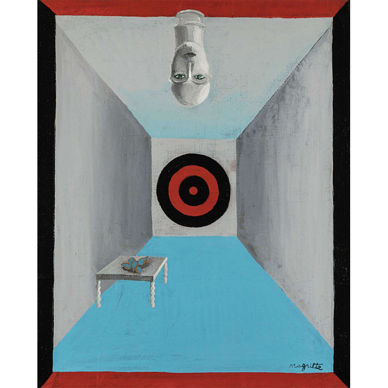 Frendorf | Blauw-Grijze Surrealisme Muur Wallpapers Volledige Maat La Salle Darmes Schilderij Wanddecoratie voor Woonkamer