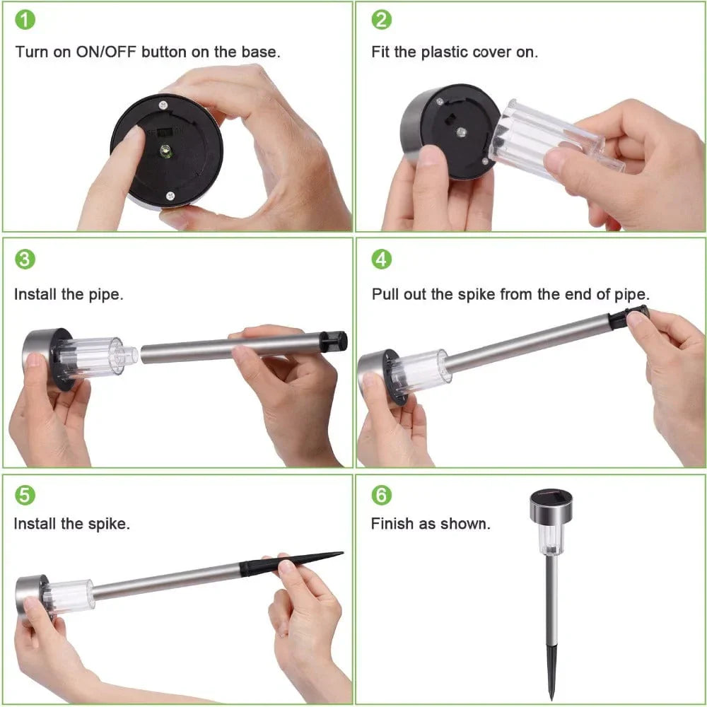 Frendorf | 12 Stück LED Solar Gartenbetriebslicht