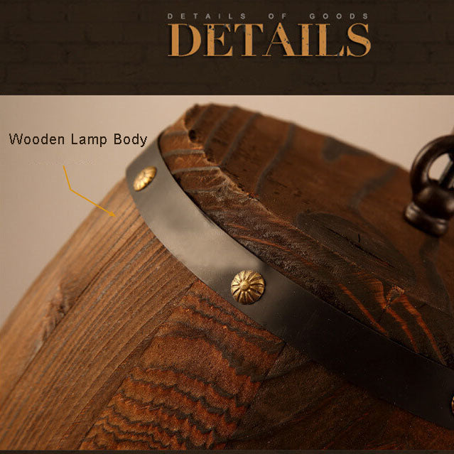 Frendorf | BarrelGlow Vintage Pendelleuchte | Holz-Weinfass-Design | 1-flammig | Rustikale Beleuchtung
