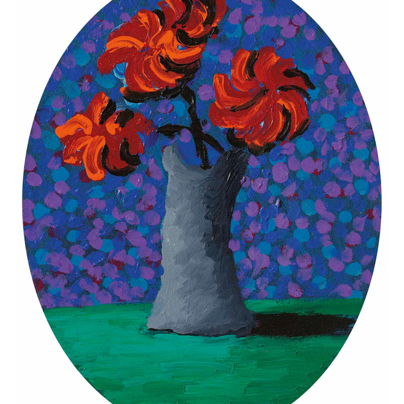 Frendorf | Bloem Stilleven Behang Muren Artistiek Niet-Geweven Materiaal Wanddecoratie in Rood-Blauw-Groen