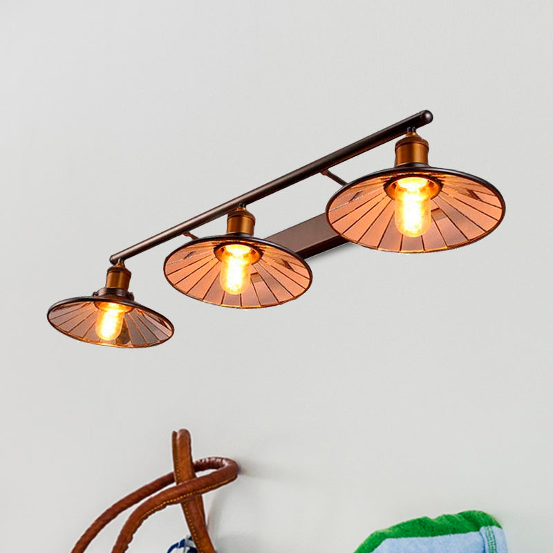 Frendorf | 2/3 Lampen Kegel Schirm Wandmontage Licht Vintage Stil Schwarzes Metall Wandleuchte Beleuchtung für Restaurant