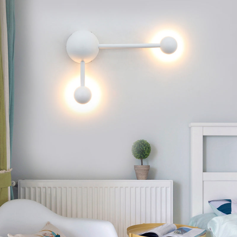 Frendorf | 1/2 Lichter Schlafzimmer Wandleuchte mit molekularem Acrylschirm Weiße Lesewandleuchte in Warm/Weiß Licht