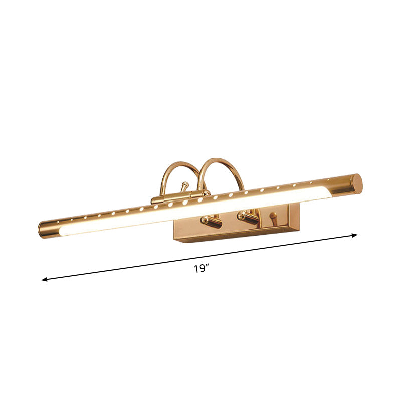 Frendorf | 14"/19" Durchmesser Röhren Wandbeleuchtung mit Bogenarm modernes Design Metall Warm/Weiß Licht LED Badezimmer Waschplatz Lichtanlage in Gold