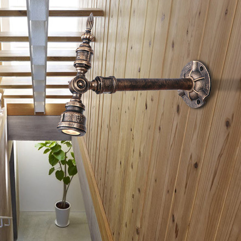 Frendorf | 1 Kopf Wasserleitung Wandlicht Wandleuchte Vintage Industrie Bronze Metallische Wandlampe für Flur