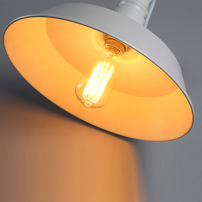 Frendorf | 1 Lampen Metall Wandleuchte Industriestil Schwarz/Weiß Scheune Schirm Porch Wandmontage Licht, 10"/14" Durchmesser