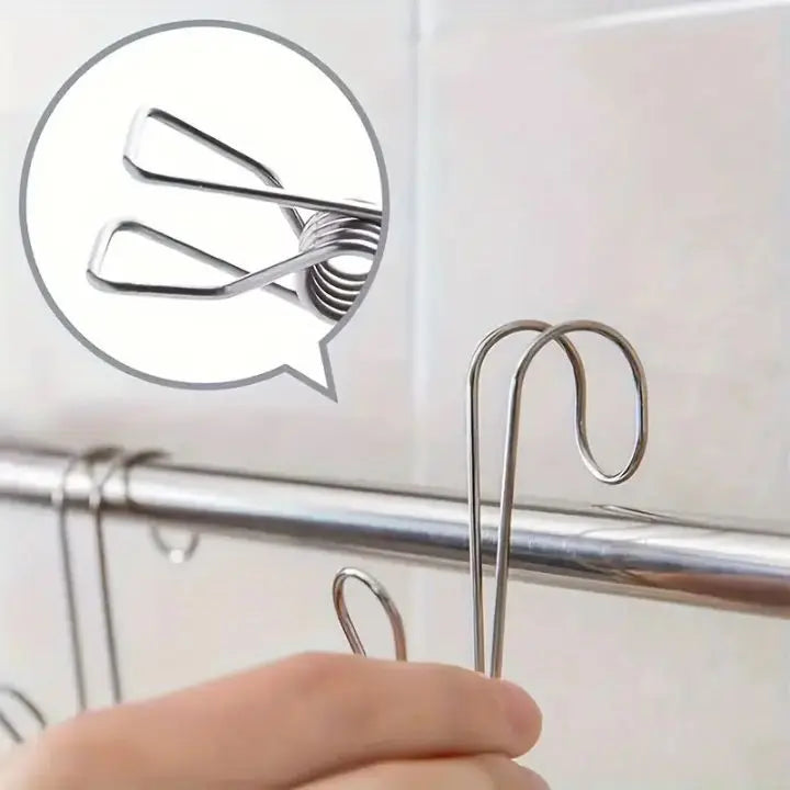 Frendorf | 15 Stück | Edelstahl-Clips mit Haken – Sicheres Aufhängen & platzsparend lagern