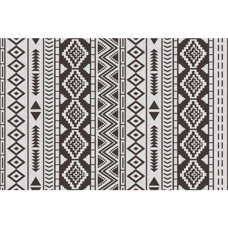 Frendorf | Braun Boden Teppich Southwestern Tribal Indian Diamant Geometrischer Teppich Polyester Waschbar Rutschfest Fleckenresistent Teppich für den Bereich