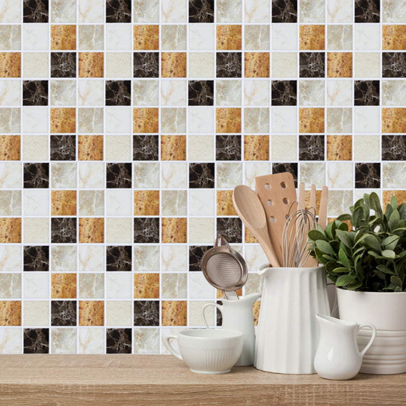 Frendorf | Aufklebbare Marmorfliesen-Tapeten 10 Stück PVC Zeitgenössische Wandverkleidung für die Küche