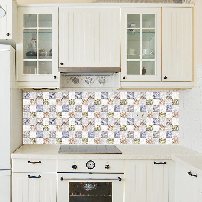 Frendorf | 18 Stück Blaue Marmor Tapetenpaneele Mosaikfliesen Moderne Aufkleber Wandkunst für Badezimmer