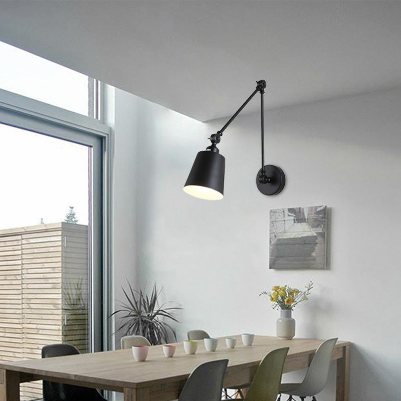 Frendorf | 1 Licht Metalen Wandlamp Hedendaags Zwart/Roest Getailleerde Slaapkamer Wandlamp Sconces met Verstelbare Arm