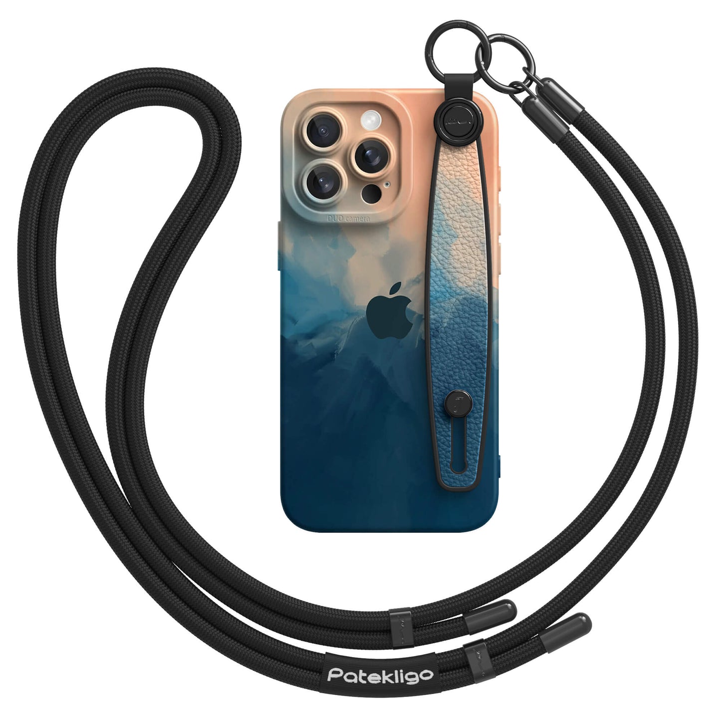 Frendorf | Beige Blau | Multifunktionale Handgelenktasche für iPhone-Serie