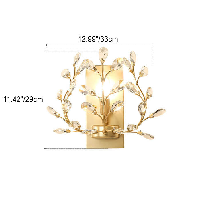 Frendorf | Luminis Wandleuchte | Luxus-Kristall-Design | Blattmotiv | 1-flammig & Modern