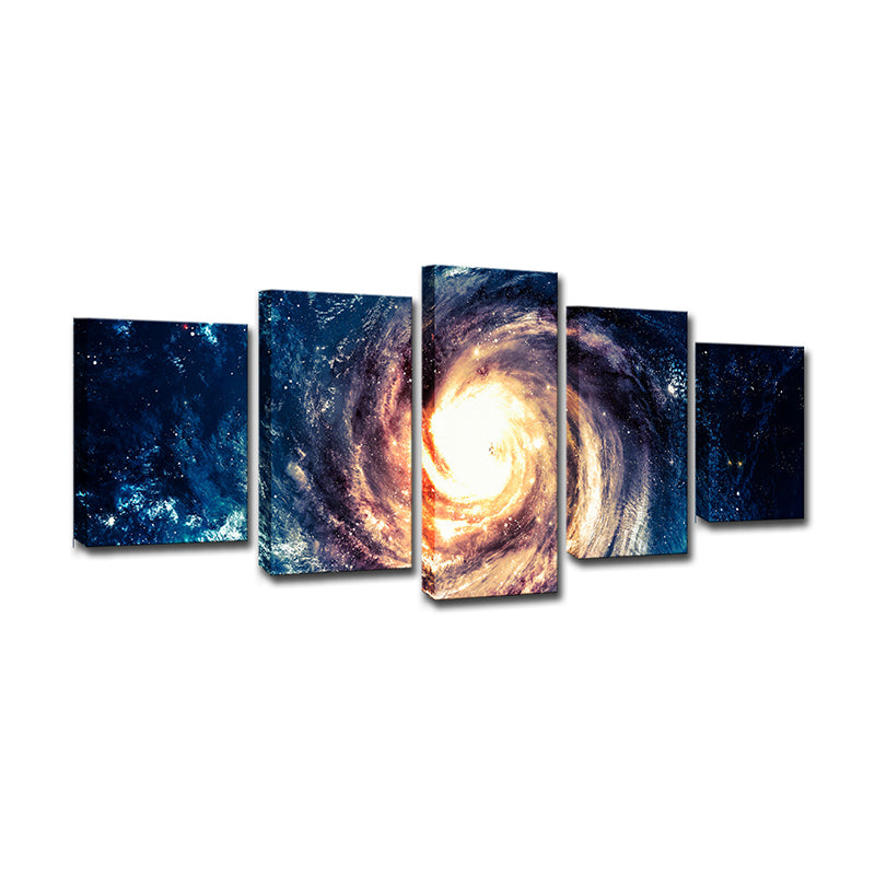 Frendorf | Blauwe Ruimte Galaxy Canvas Print Multi-Stuk Moderne Stijl Woonkamer Wandkunst