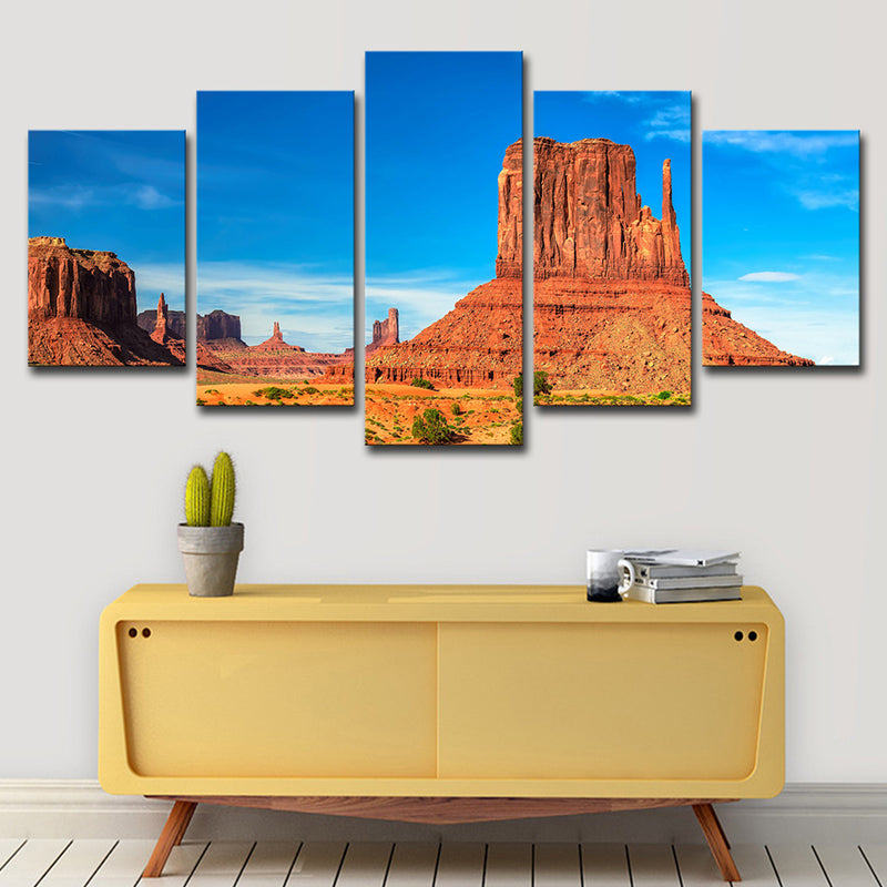 Frendorf | Braun Monument Valley Landschafts-Canvas-Druck Mehrteiliges Wandkunst für das Wohnzimmer