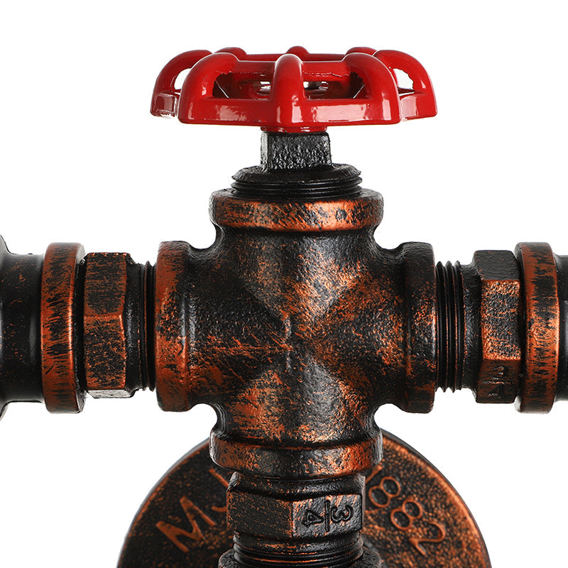 Frendorf | 2 Lichten Sconces Verlichting Magazijnstijl Open Gloeilamp Metaal Wandlamp met Waterklep in Donker Roest voor Woonkamer