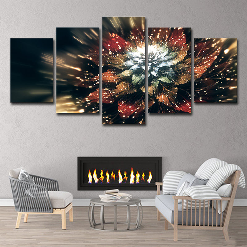 Frendorf | Bloeiende Bloem Muurkunst Decor Hedendaagse Mooie Plant Canvas Print in Bruin