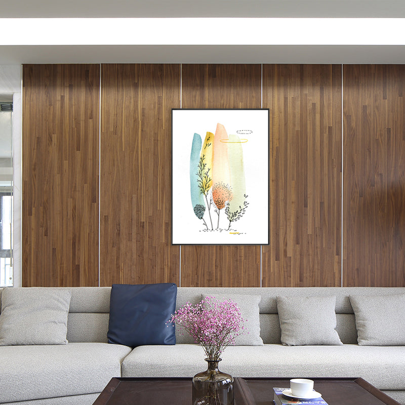 Frendorf | Botanische Malerei Moderner Stil Leinwand Texturiertes Wandkunst in Orange, Mehrere Größen