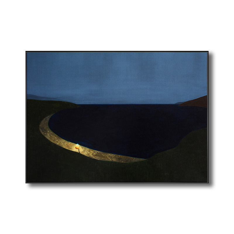 Frendorf | Bergblick bei Nacht Gemälde Zeitgenössischer Stil Leinwand Wandkunst, Verschiedene Größen