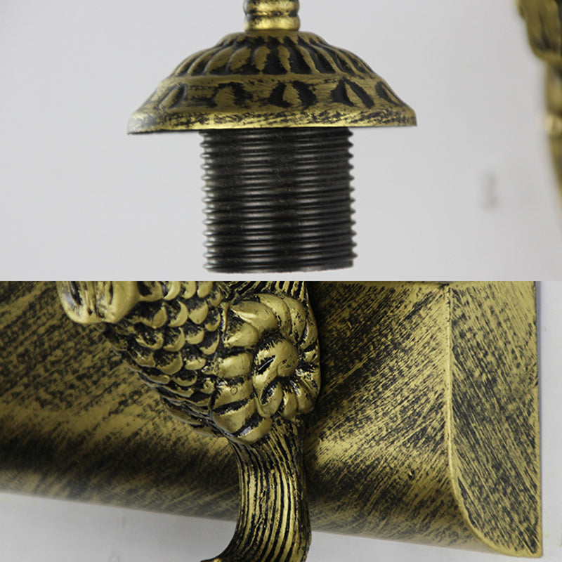 Frendorf | Bowl Wandlamp Fixture Tiffany Shell 1 Kop Witte Sconcelamp Fixture met Zeemeermin Achterplaat