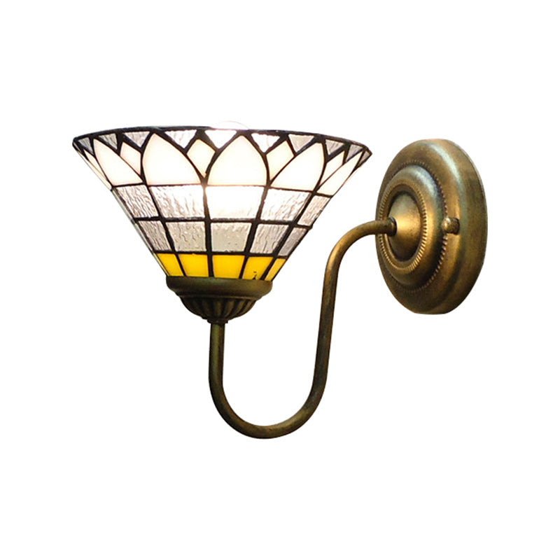 Frendorf | 1 Kopf Wand Licht Fixture Barock Lotus Klar Dimple Glas Wandlampe für Flur