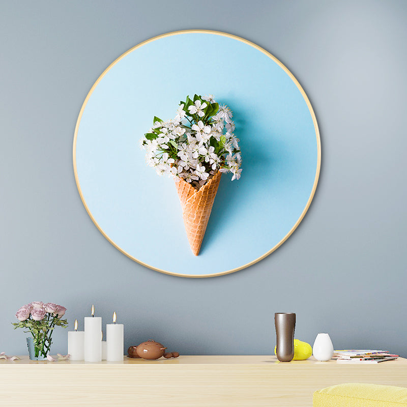 Frendorf | Blaue nordische Stil Malerei Botanische Leinwand für das Bad, in mehreren Größen erhältlich