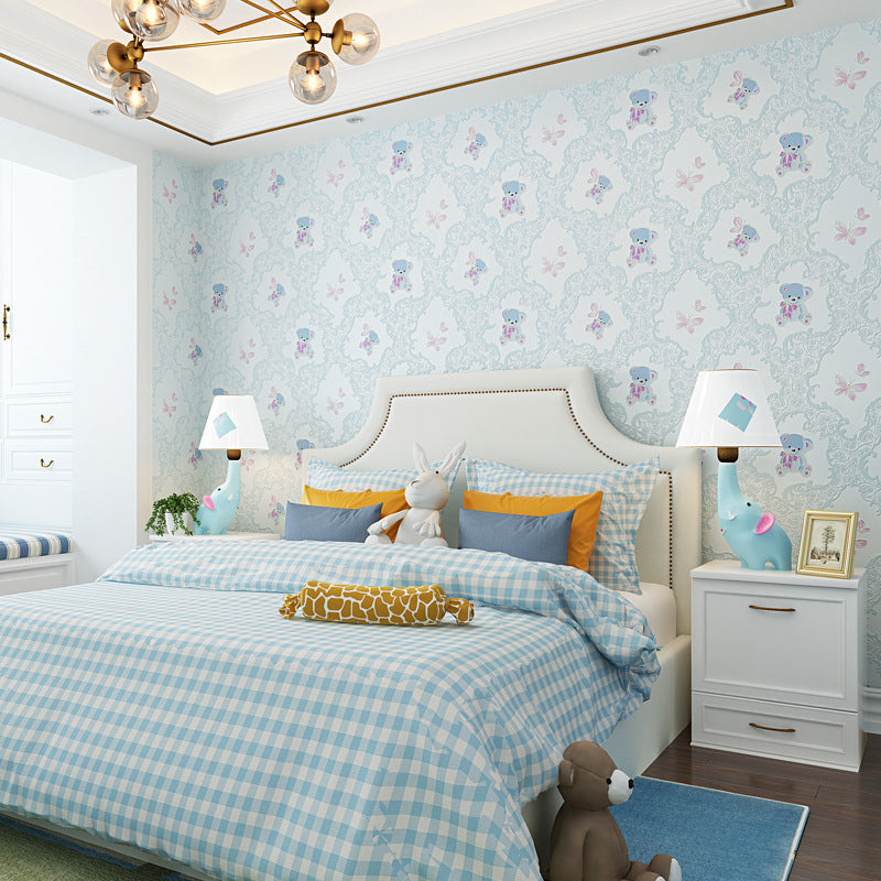 Frendorf | 16,5 ft. x 20,5 in Minimalistisch Cartoon Berenbehang voor Kinderen, Niet-geplakt