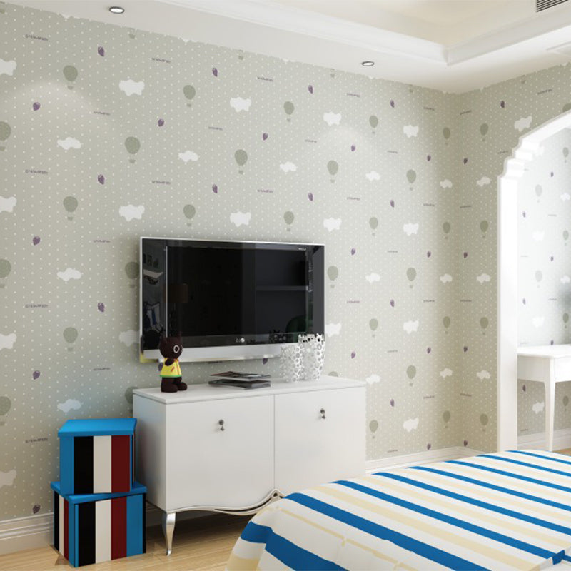 Frendorf | 20,5" B x 33' L Romantisch Minimalistisch Cartoon Luftballon Ungestrichene Tapete für Mädchen