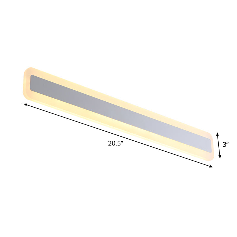 Frendorf | 16"/20.5" L LED Waschtisch Wandbeleuchtung Modern Silber Vanity Lichtarmatur mit verlängertem Metallschirm in Warm/Weiß Licht