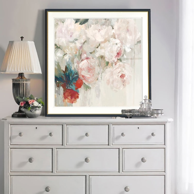 Frendorf | Bloom Print Eingewickelte Leinwand Traditionelles Texturiertes Gemälde in Heller Farbe für Lounge