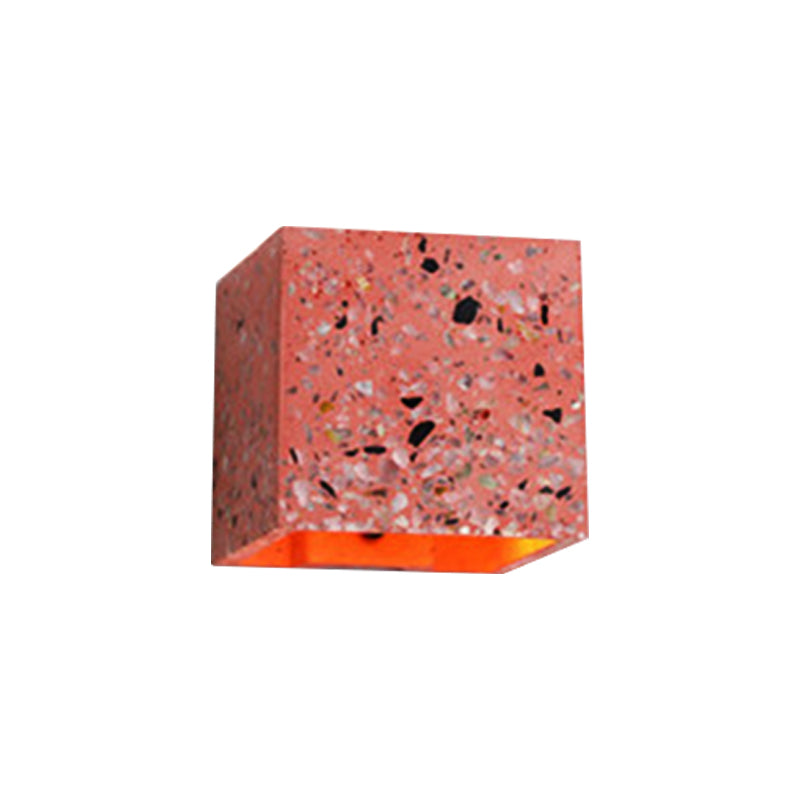 Frendorf | Nordic Style Cubic Up Down Wandlamp Terrazzo 1 Lamp Hotel Wandmontage Licht in Rood/Wit/Blauw
