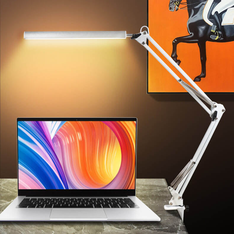 LED Klappbarer Langer Arm Clip Augen Schutz USB Lese Tischlampe